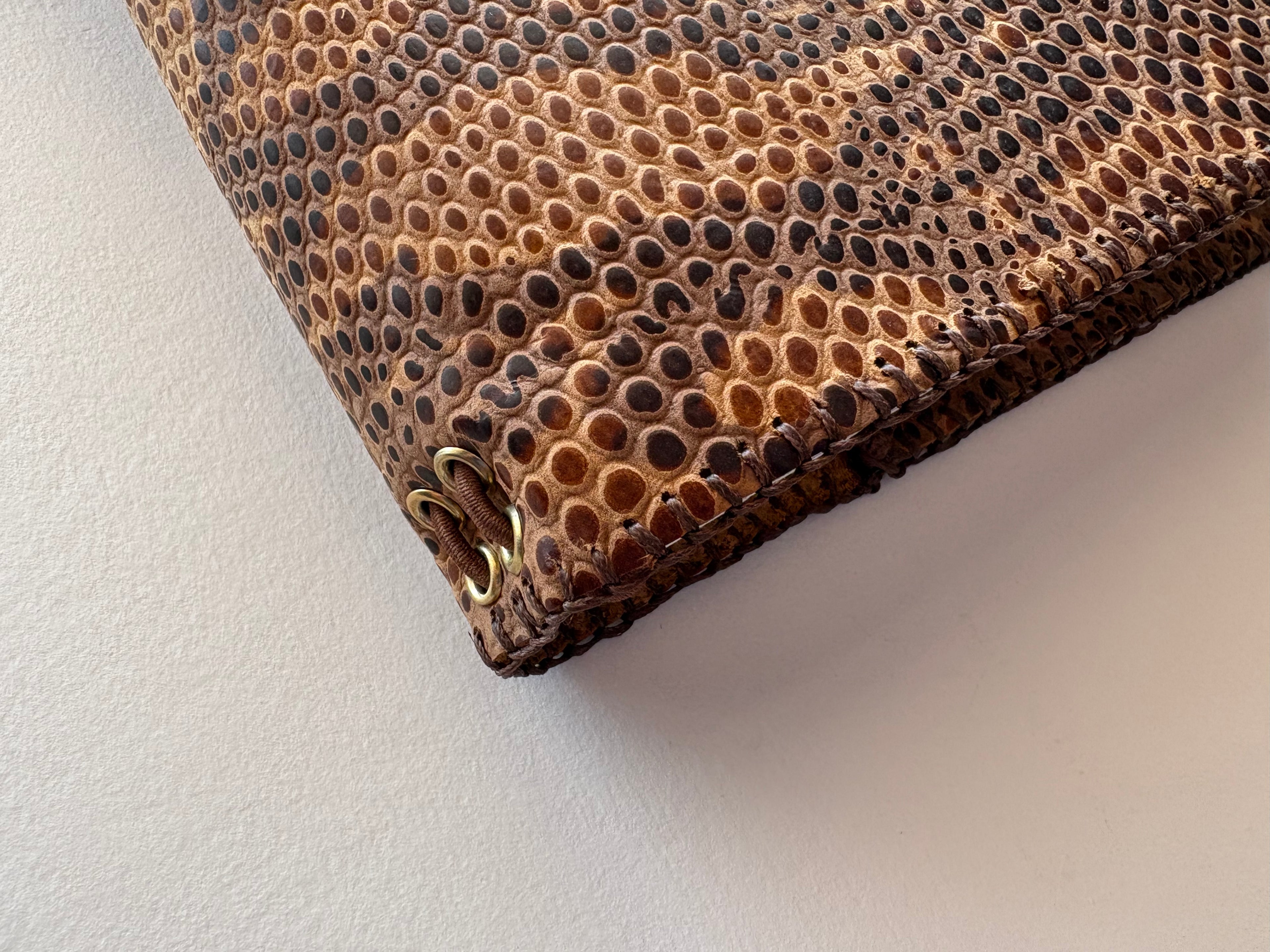 Snake Print Genuine Leather Notebook Cover with Horse Charm