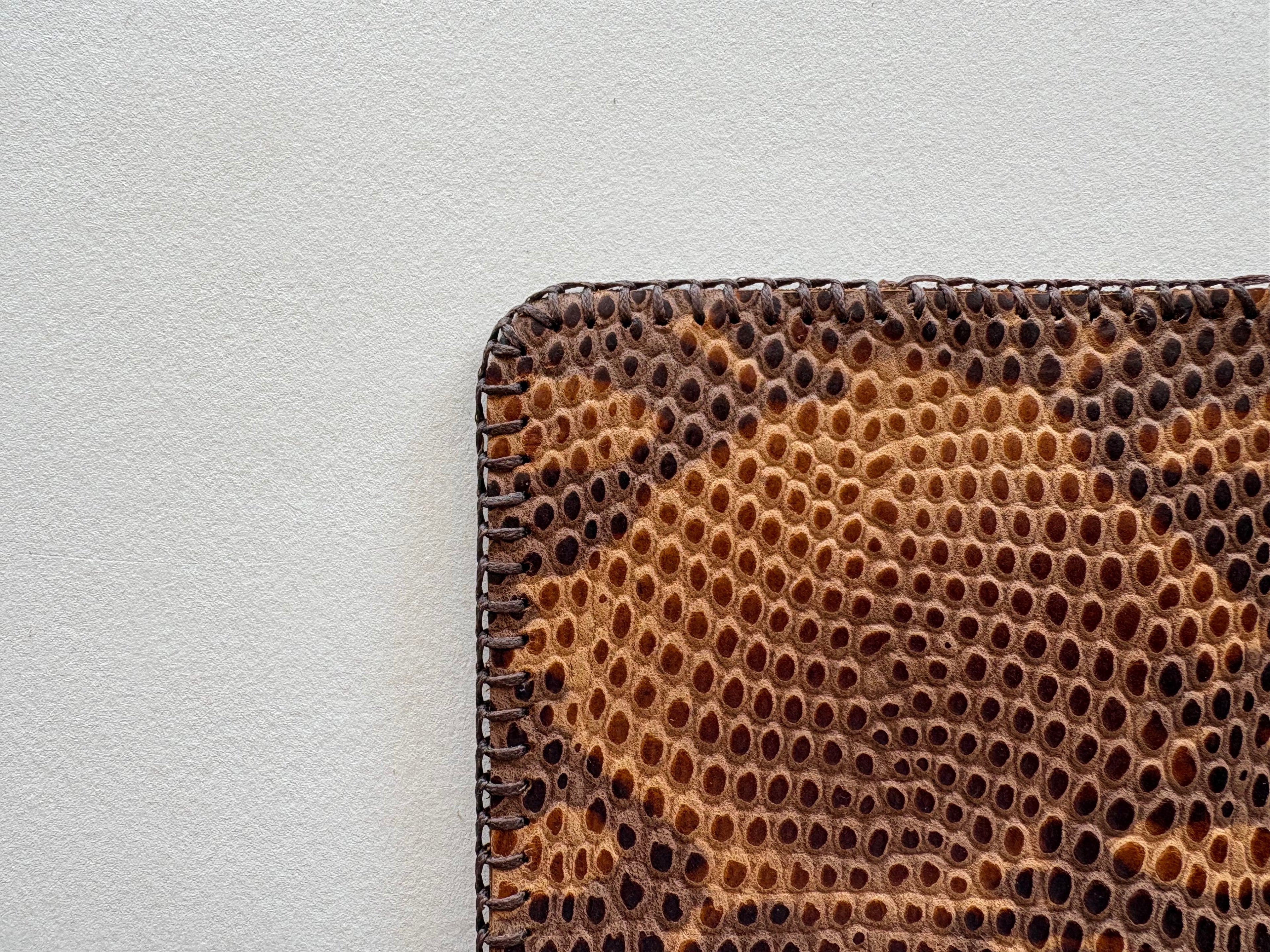 Snake Print Genuine Leather Notebook Cover with Horse Charm