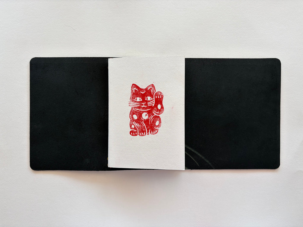 Black Leather + Red Cord A5 Bifold