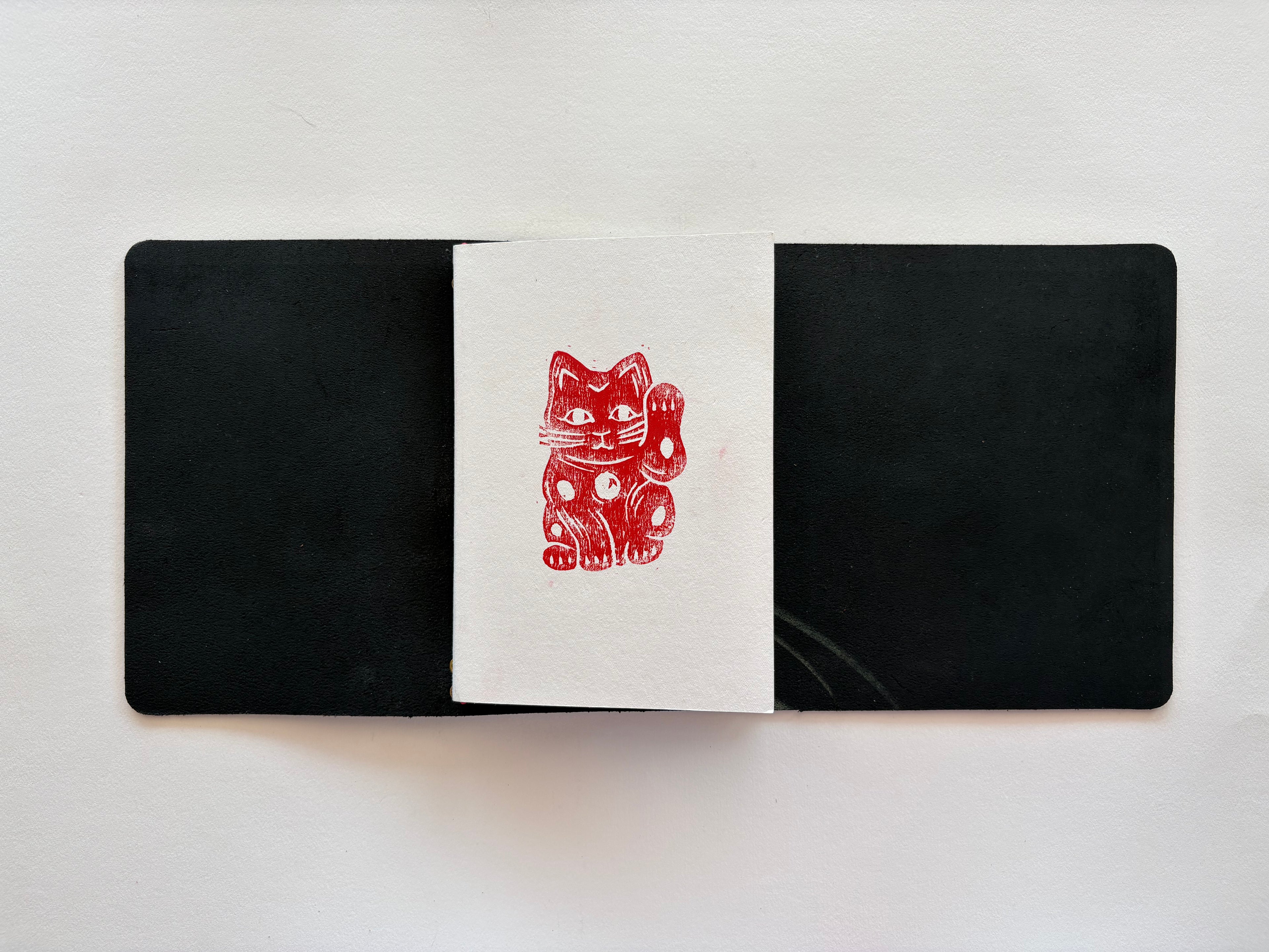 Black Leather + Red Cord A5 Bifold