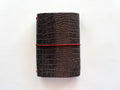Brown Crocodile Leather + Red Cord A5 Bifold