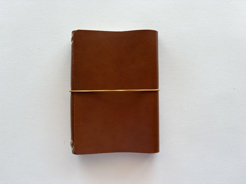 Camel Leather + Mustard Cord A5 Trifold
