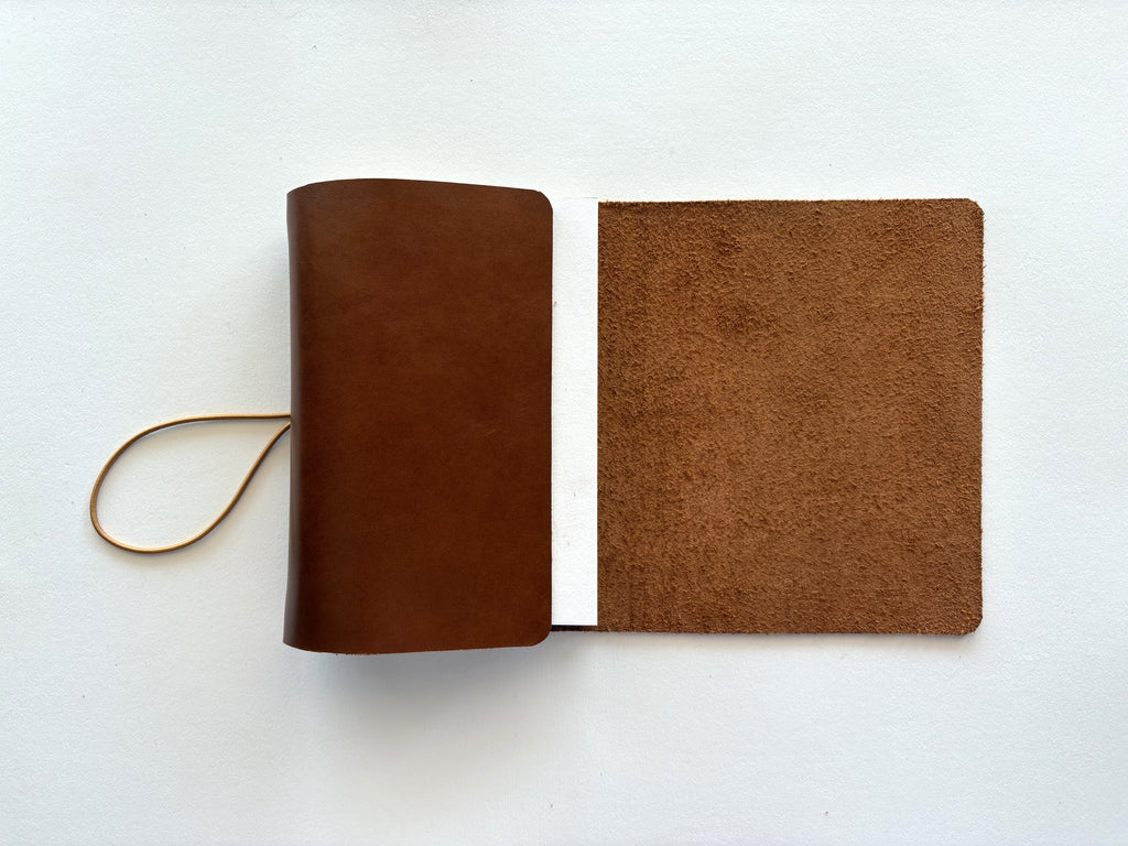 Camel Leather + Mustard Cord A5 Trifold