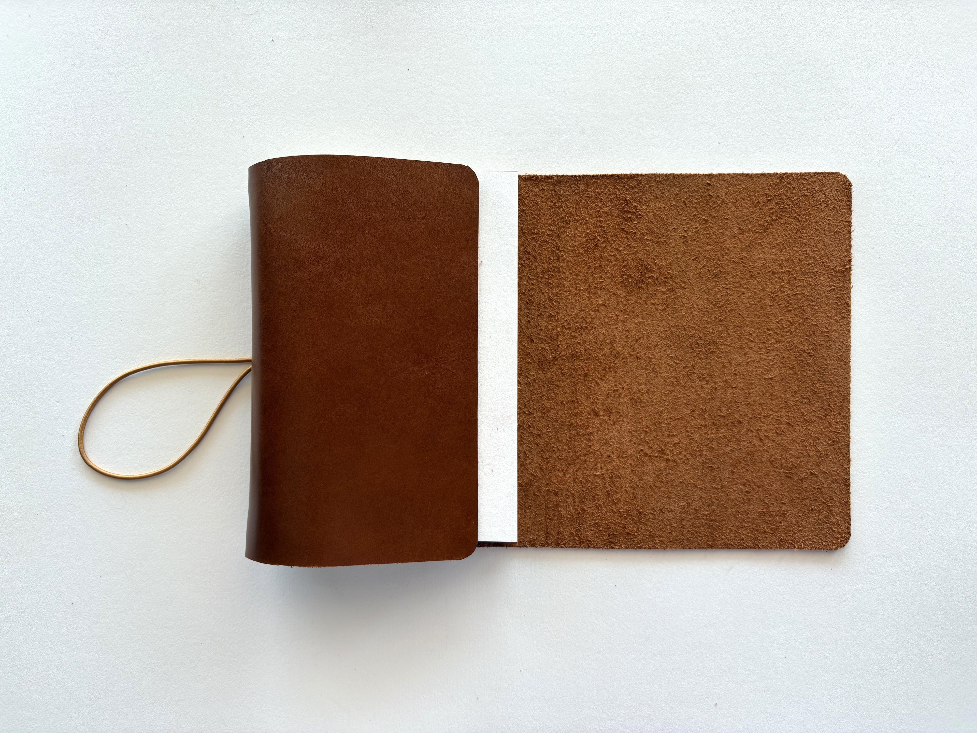 Camel Leather + Mustard Cord A5 Trifold