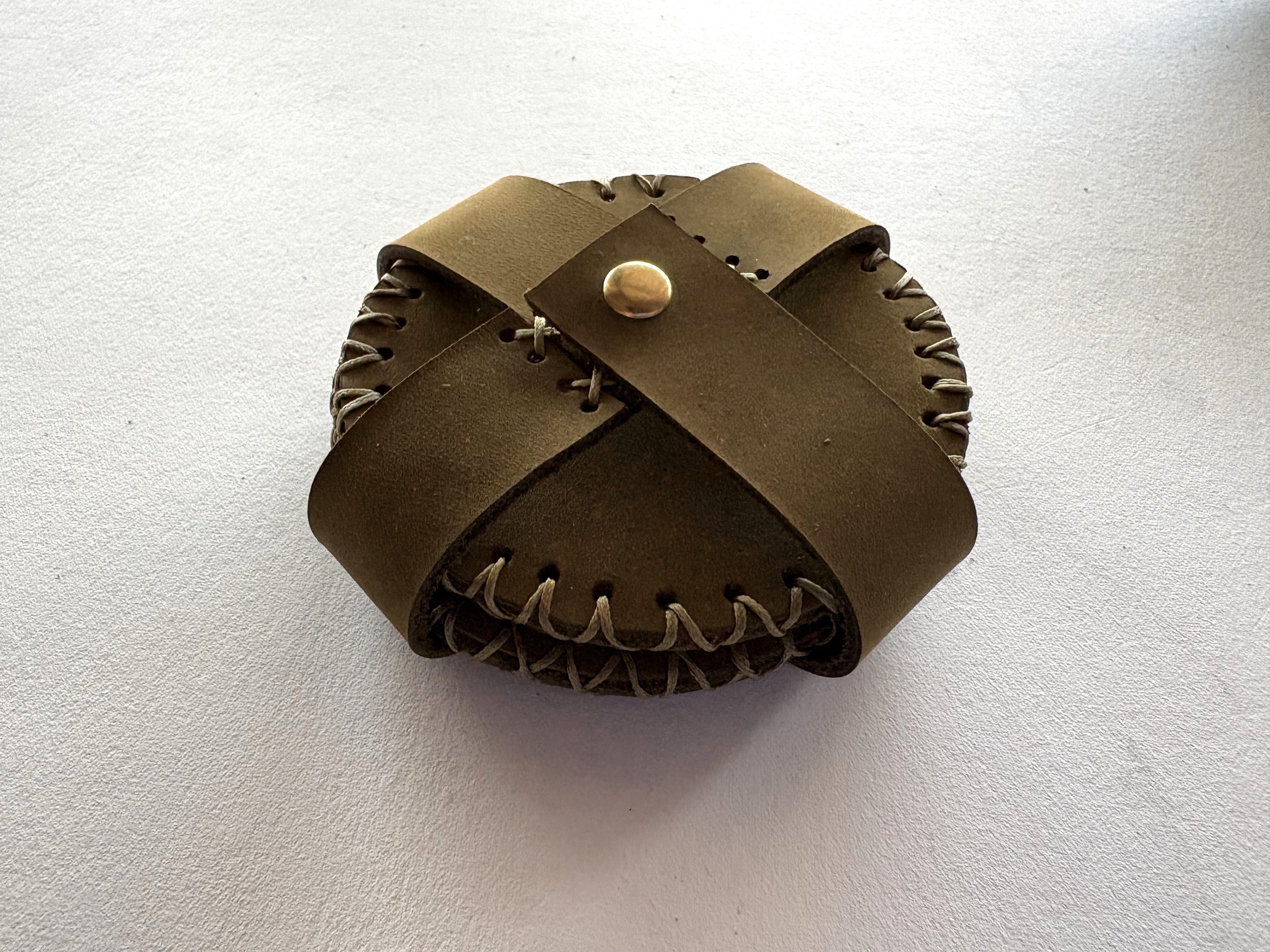 Khaki Nubuck Hand Stitched Coaster Set